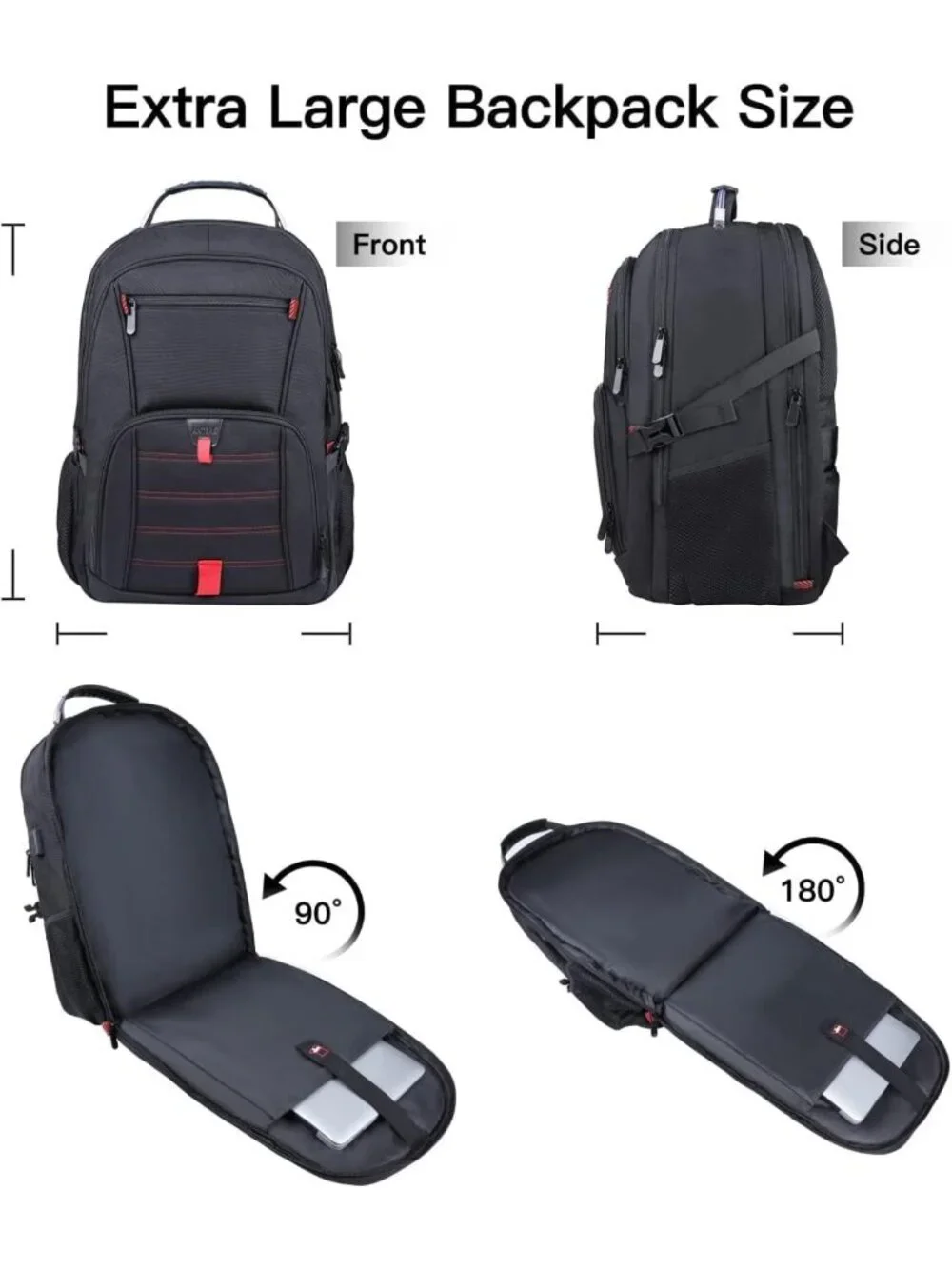 Extra Large Water-Resistant Travel Laptop Backpack, 17.3